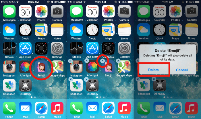 how to uninstall apps on iphone