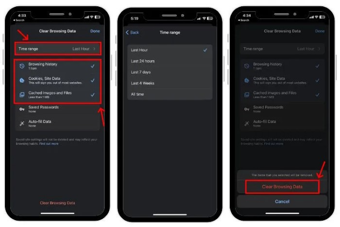 Reboot the iPhone to clear temporary caches